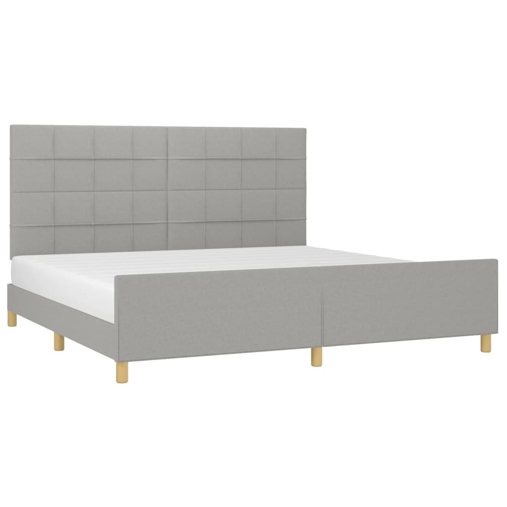 Okvir za krevet bez madraca svjetlosivi 200 x 200 cm od tkanine