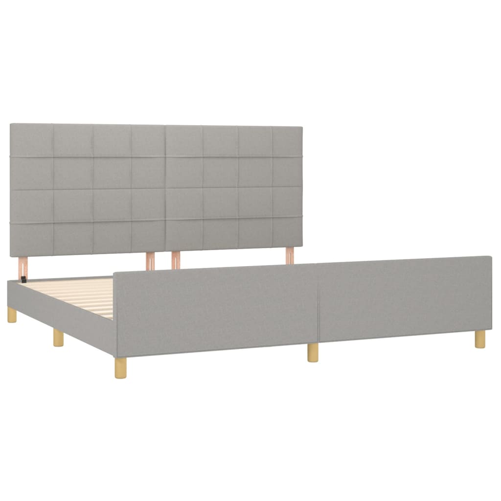Okvir za krevet bez madraca svjetlosivi 200 x 200 cm od tkanine