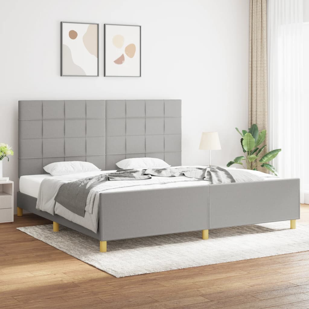 Okvir za krevet bez madraca svjetlosivi 200 x 200 cm od tkanine