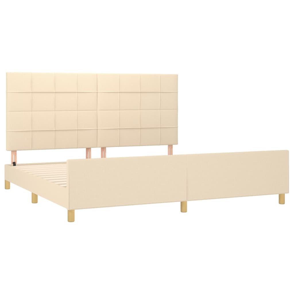 Okvir za krevet bez madraca krem 200x200 cm od tkanine