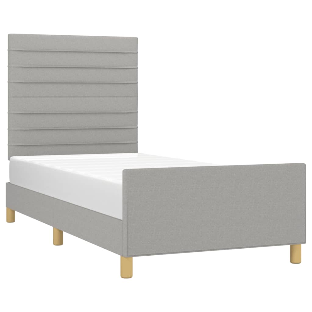 Okvir za krevet bez madraca svjetlosivi 80x200 cm od tkanine