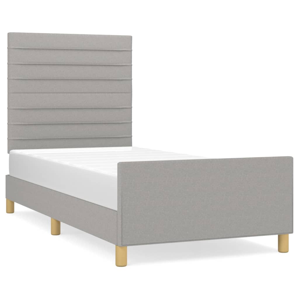 Okvir kreveta bez madraca svjetlosivi 90x200 cm od tkanine