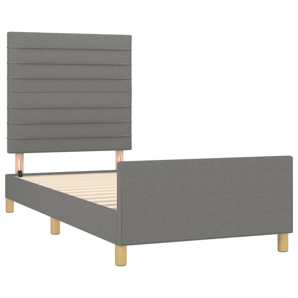 Okvir za krevet bez madraca tamnosivi 90x200 cm od tkanine