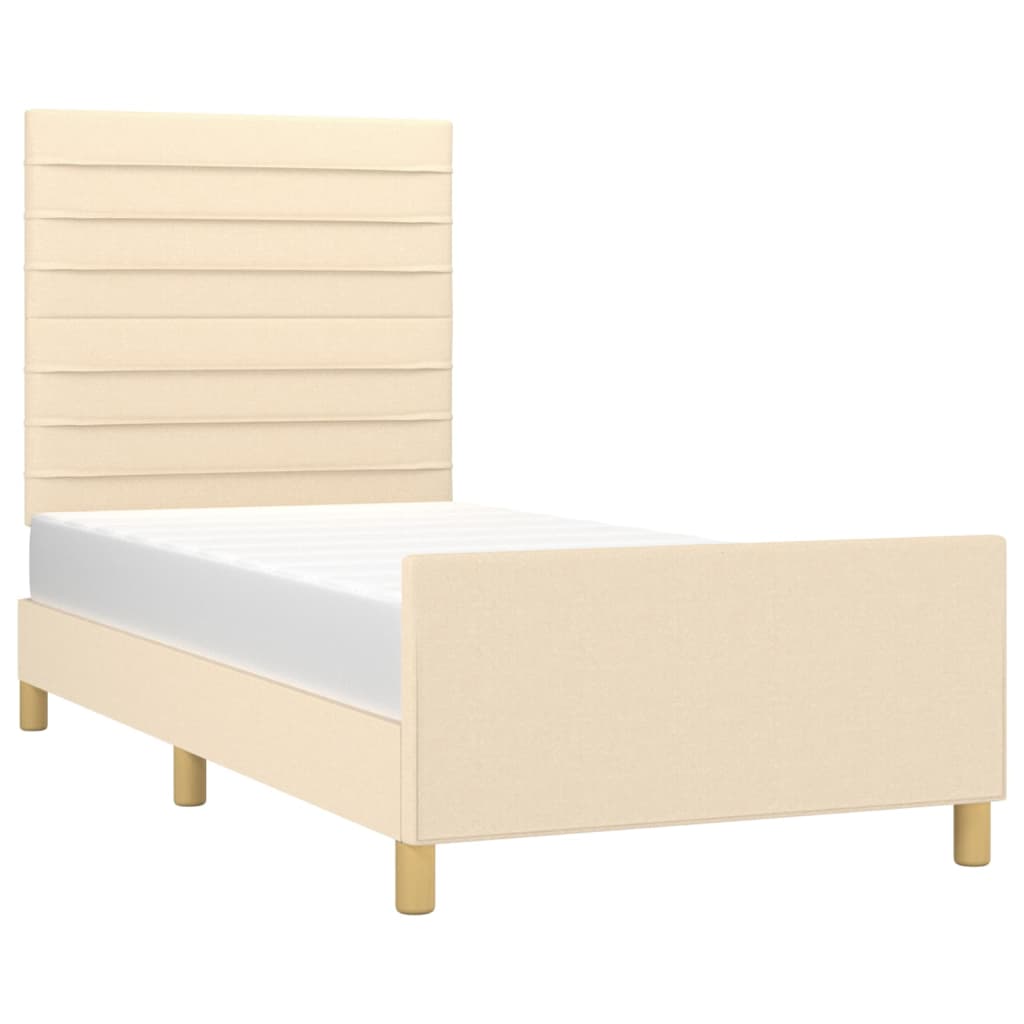Okvir za krevet bez madraca krem 90x200cm od tkanine