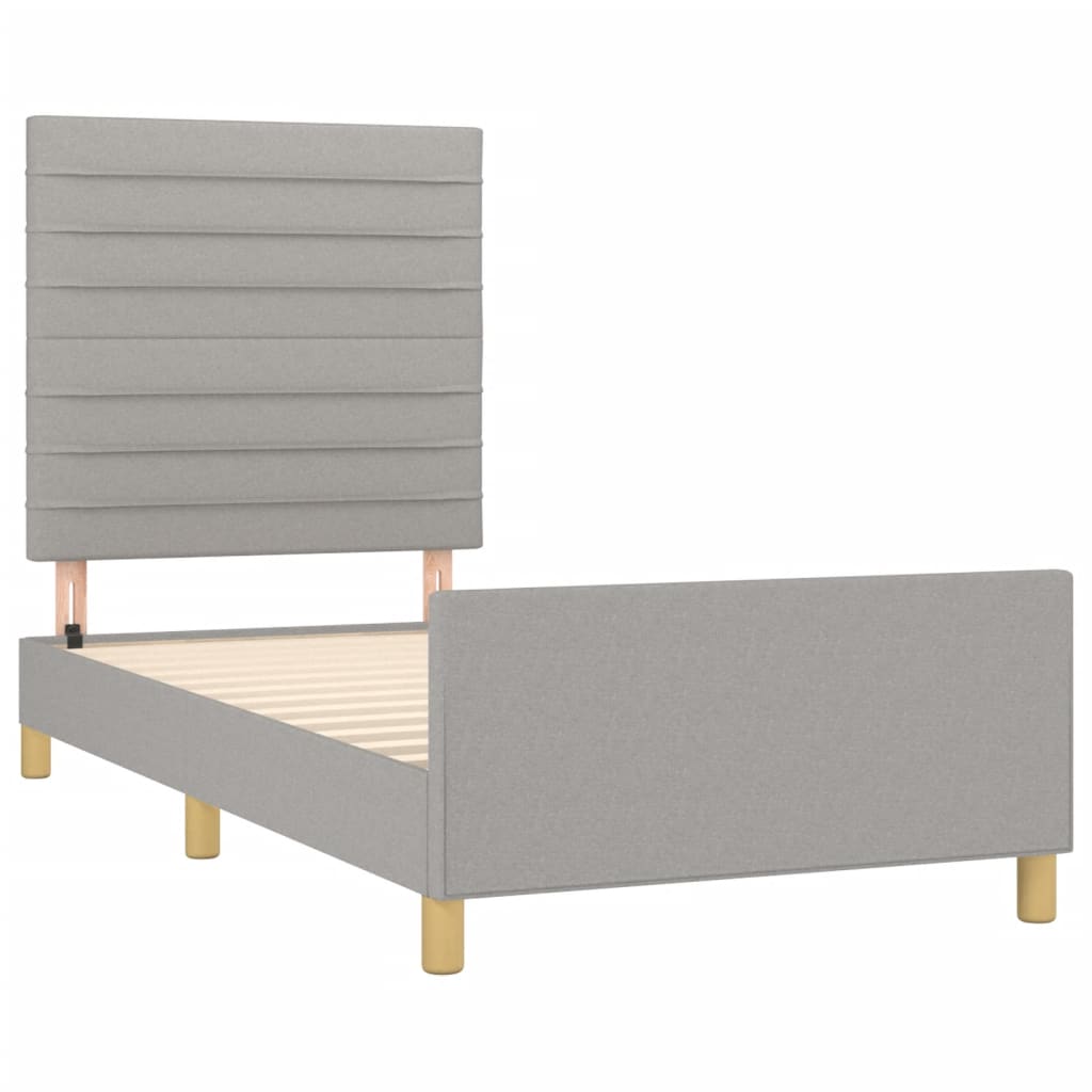 Okvir kreveta bez madraca svjetlosivi 100x200 cm od tkanine