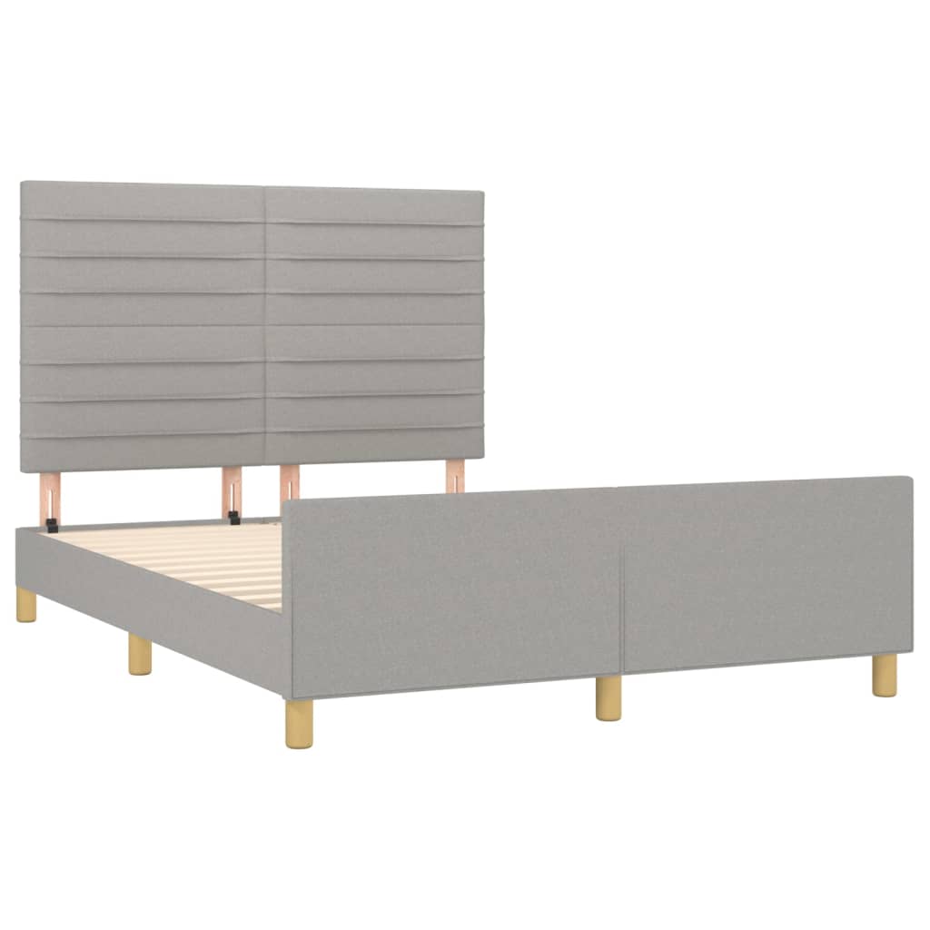 Okvir za krevet bez madraca svjetlosivi 140x200 cm od tkanine