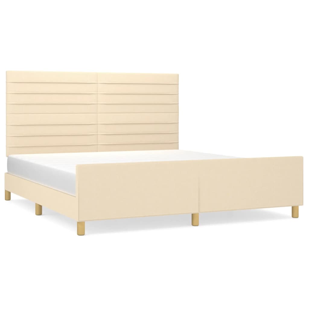 Okvir za krevet bez madraca krem 160x200 cm od tkanine