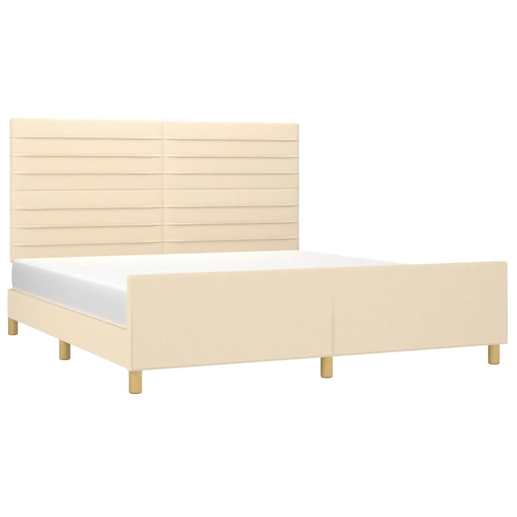 Okvir za krevet bez madraca krem 180 x 200 cm od tkanine
