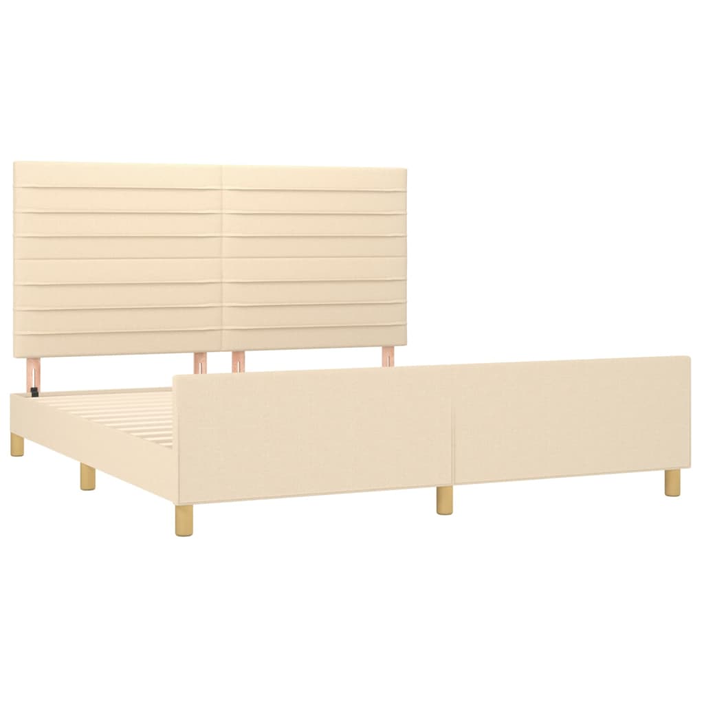 Okvir za krevet bez madraca krem 180 x 200 cm od tkanine