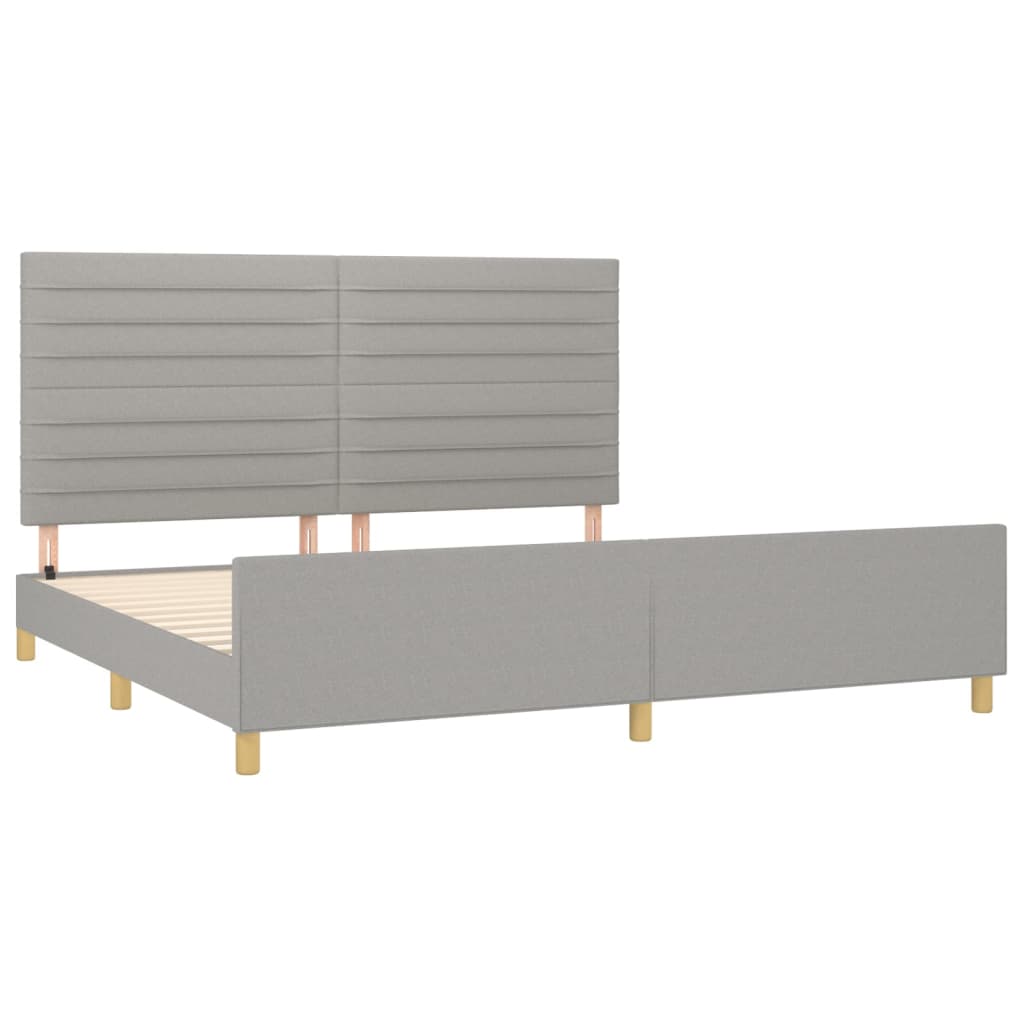 Okvir za krevet bez madraca svjetlosivi 200 x 200 cm od tkanine