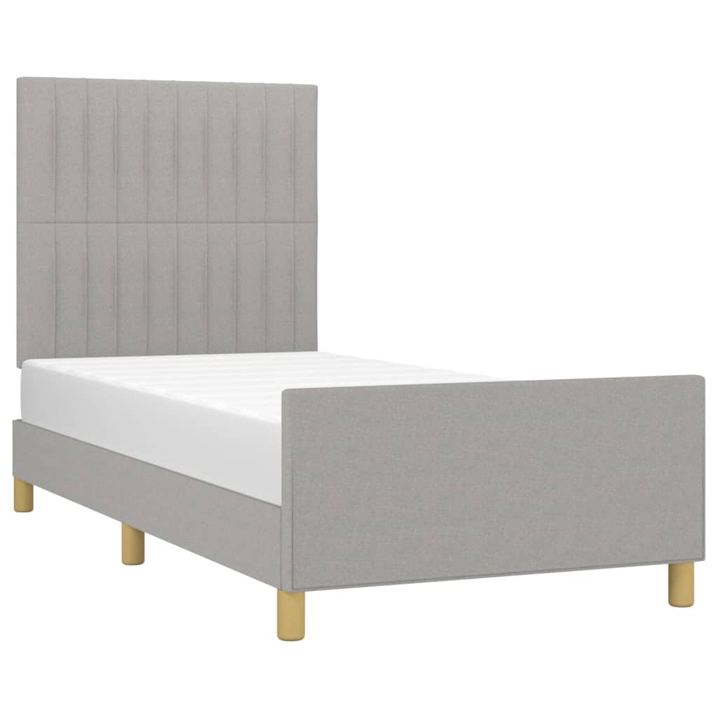 Okvir za krevet bez madraca svjetlosivi 80x200 cm od tkanine