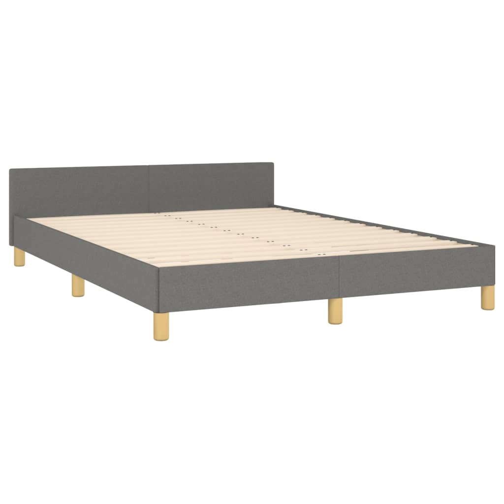 Okvir za krevet bez madraca tamnosivi 140 x 190 cm od tkanine