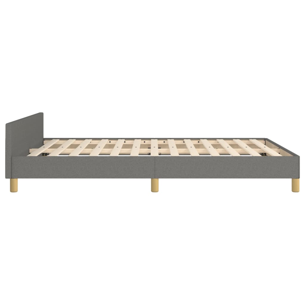 Okvir za krevet bez madraca tamnosivi 140 x 190 cm od tkanine