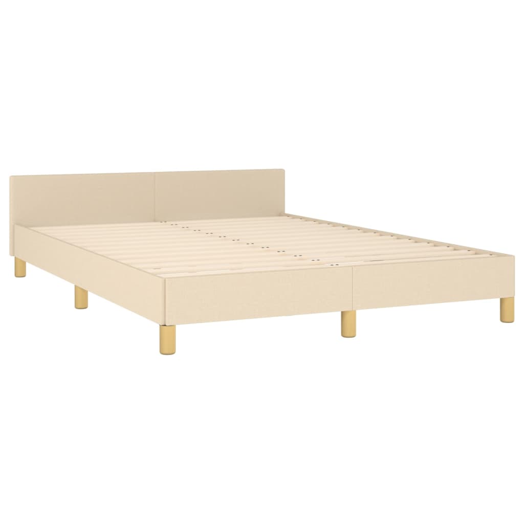 Okvir za krevet bez madraca krem 140 x 190 cm od tkanine