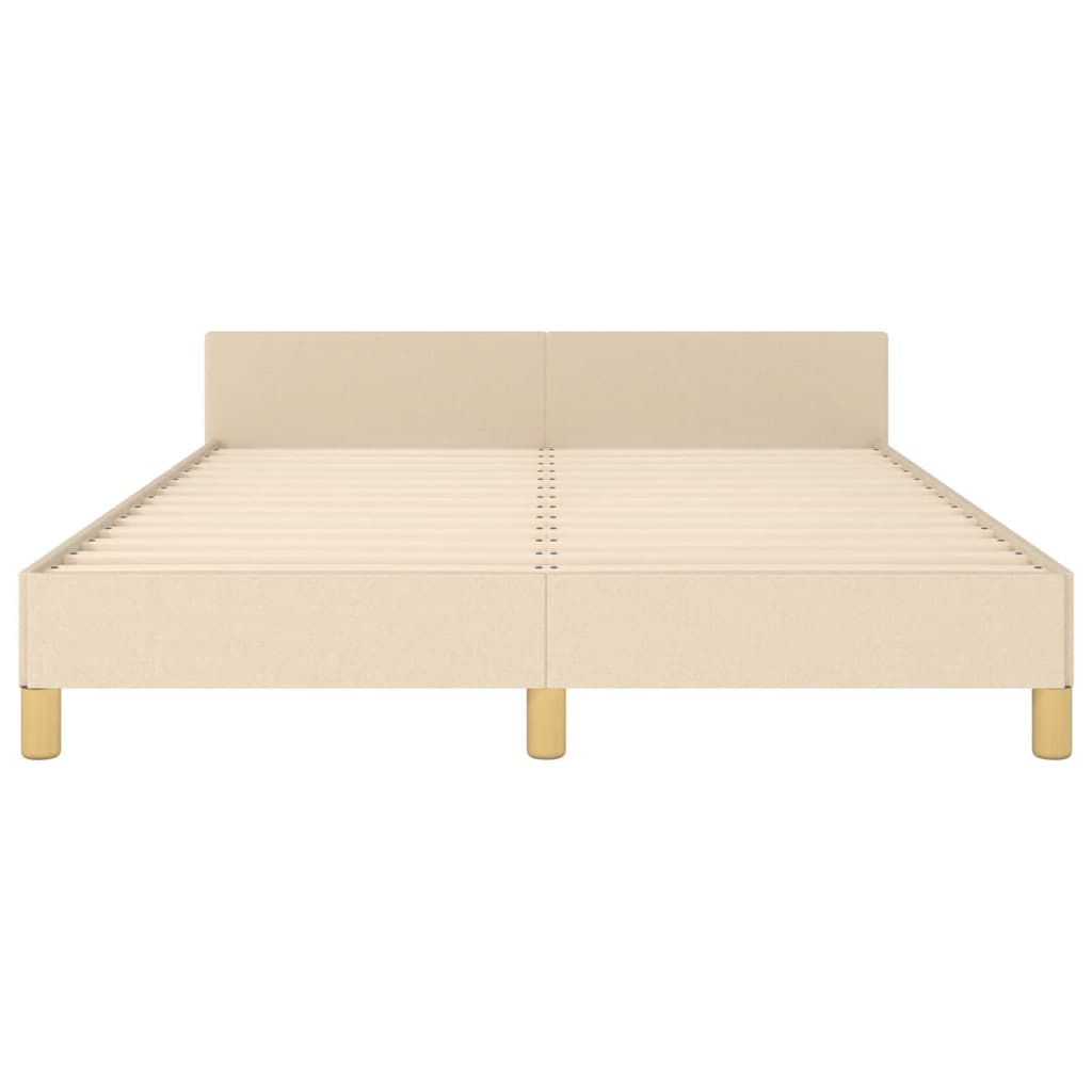 Okvir za krevet bez madraca krem 140 x 190 cm od tkanine
