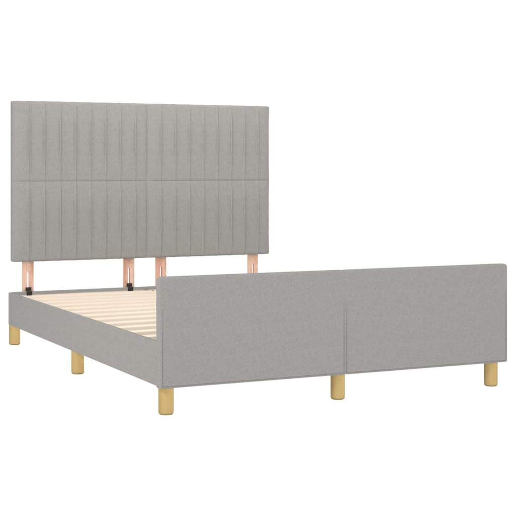 Okvir za krevet bez madraca svjetlosivi 140x200 cm od tkanine