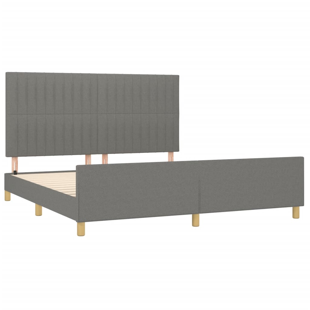 Okvir za krevet bez madraca tamnosivi 160x200 cm od tkanine