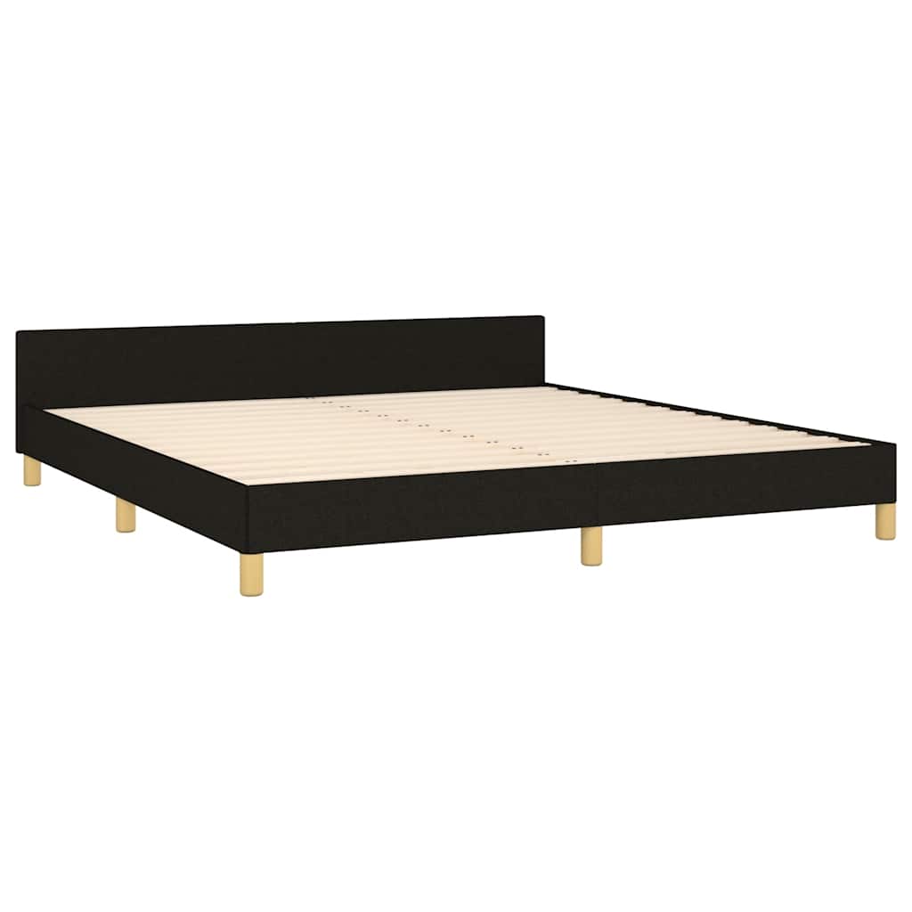 Okvir za krevet bez madraca crni 160x200 cm od tkanine