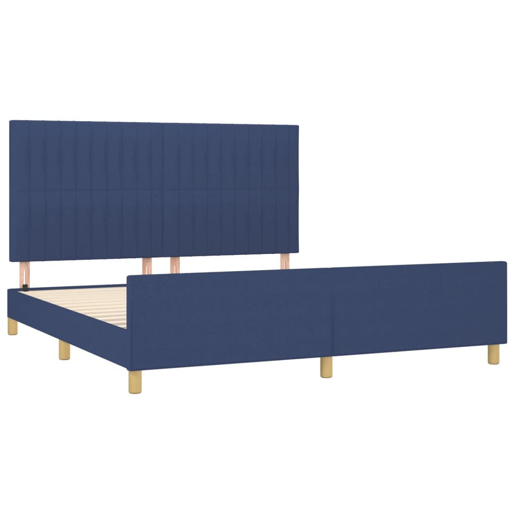 Okvir za krevet bez madraca plavi 160x200 cm od tkanine