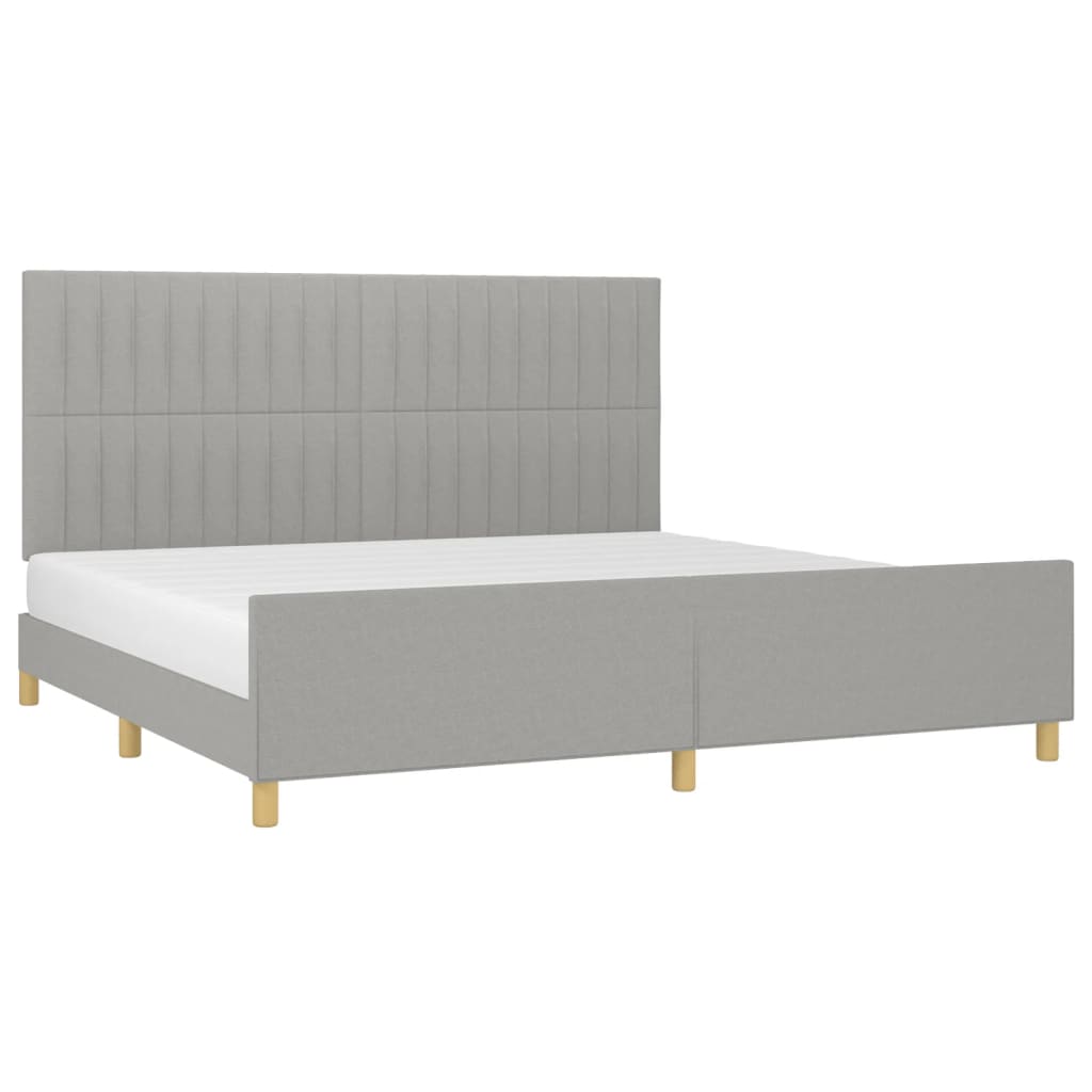 Okvir za krevet bez madraca svjetlosivi 200 x 200 cm od tkanine