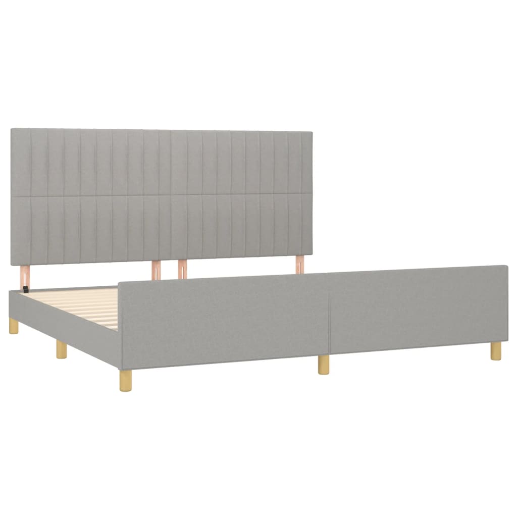 Okvir za krevet bez madraca svjetlosivi 200 x 200 cm od tkanine