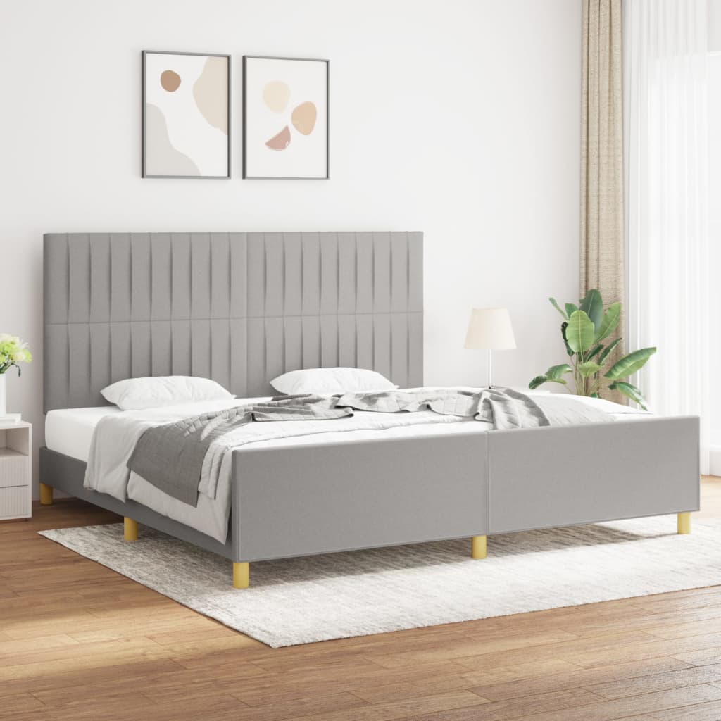 Okvir za krevet bez madraca svjetlosivi 200 x 200 cm od tkanine