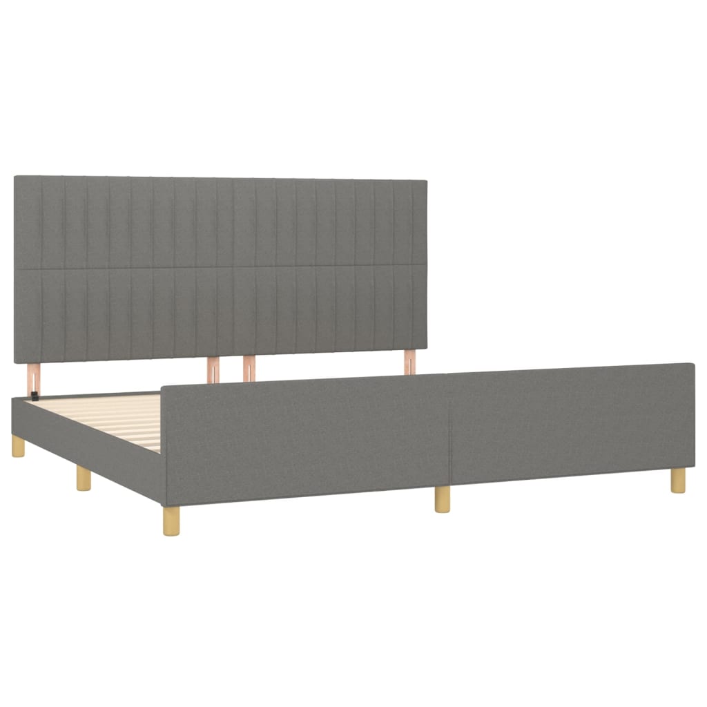 Okvir za krevet bez madraca tamnosivi 200x200 cm od tkanine