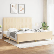 Okvir za krevet bez madraca krem 200x200 cm od tkanine