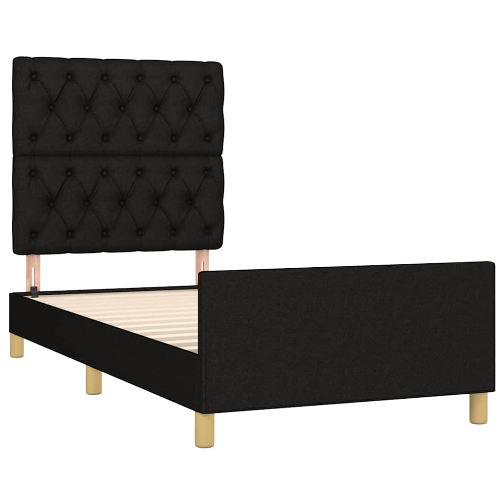Okvir za krevet bez madraca crni 80x200cm od tkanine