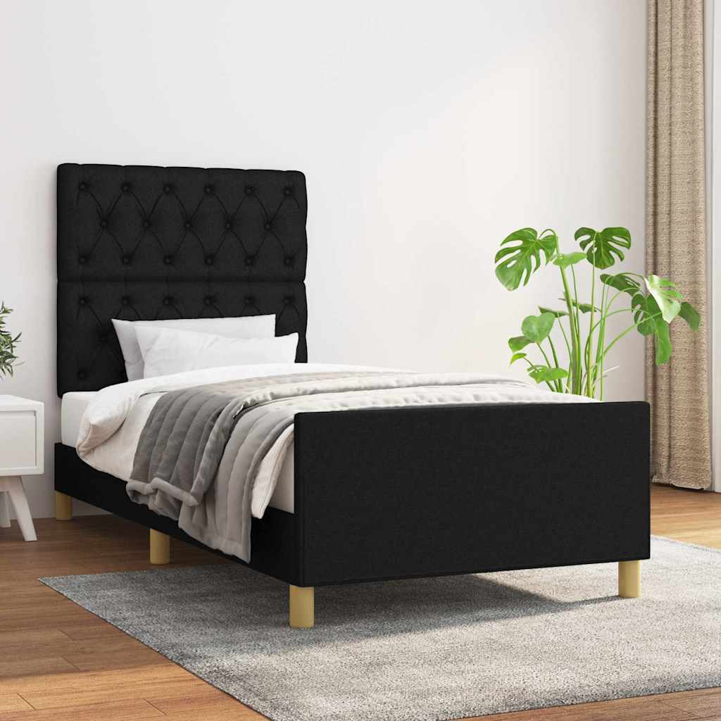 Okvir za krevet bez madraca crni 80x200cm od tkanine