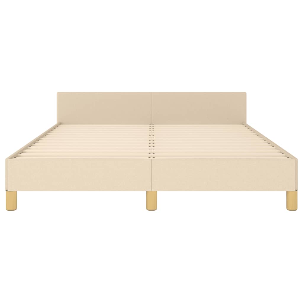 Okvir za krevet bez madraca krem 140 x 190 cm od tkanine