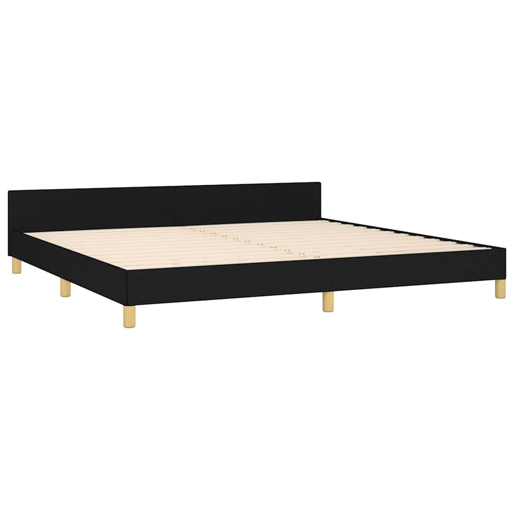 Okvir za krevet s uzglavljem crni 200 x 200 cm od tkanine