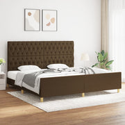 Okvir za krevet s uzglavljem tamnosmeđi 200x200 cm od tkanine