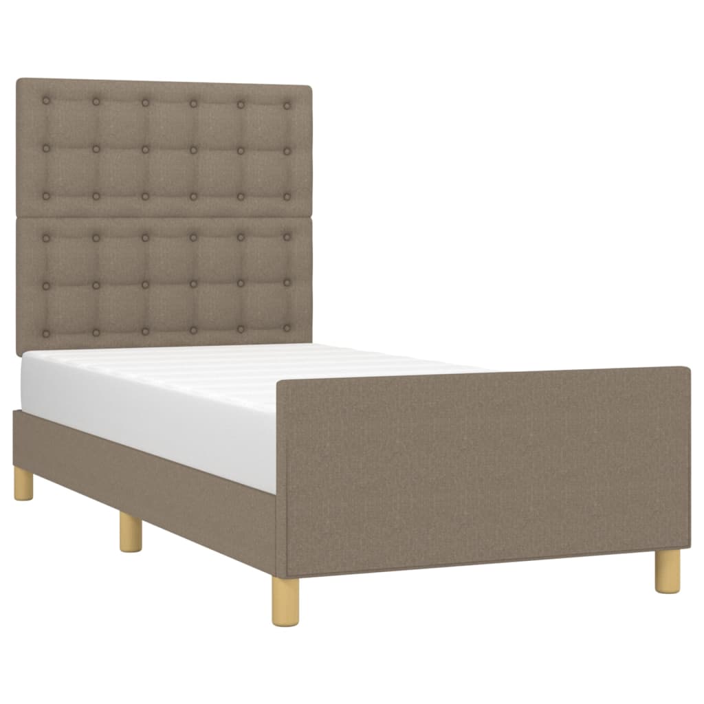 Okvir za krevet s uzglavljem smeđesivi 80x200 cm od tkanine