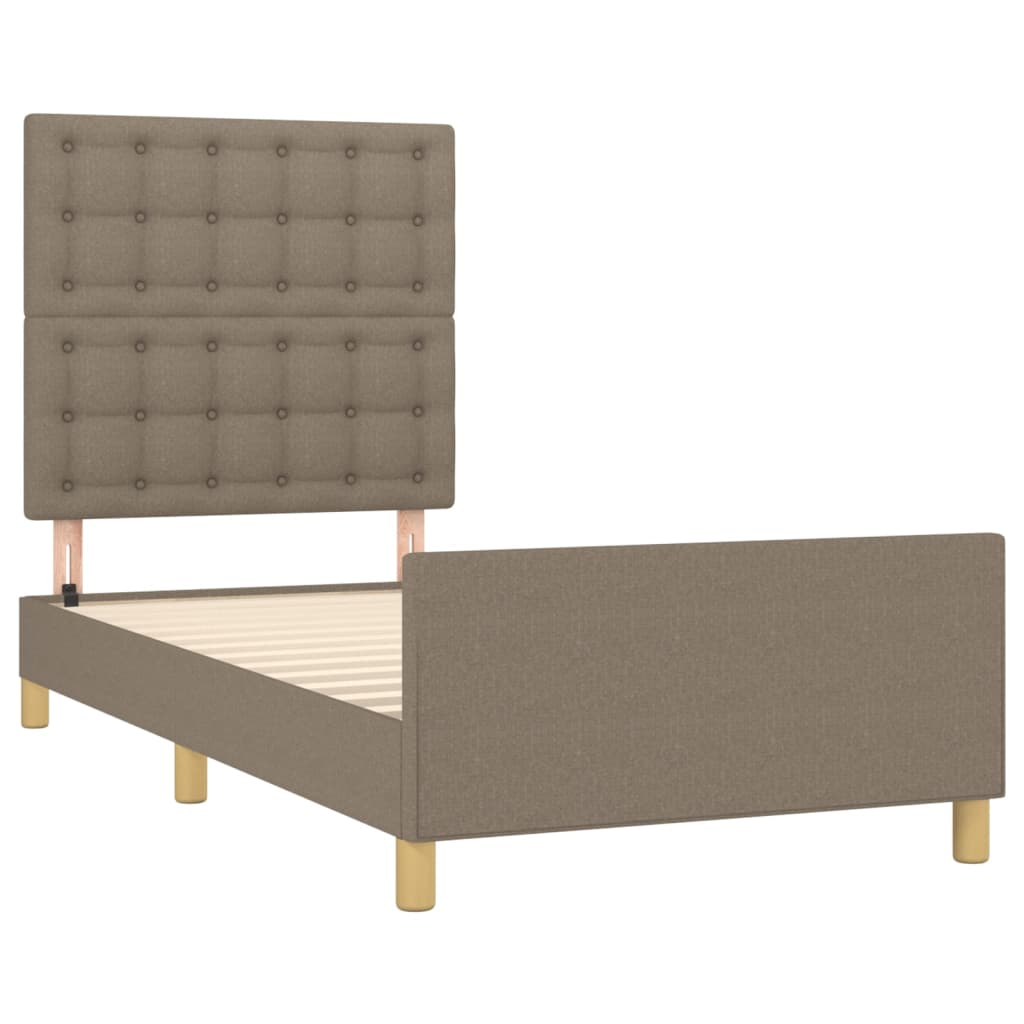 Okvir za krevet s uzglavljem smeđesivi 80x200 cm od tkanine