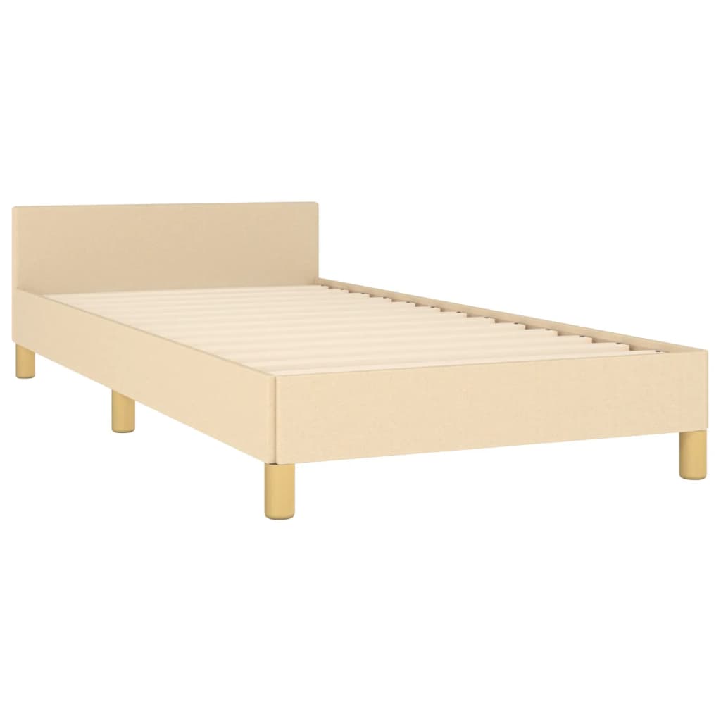 Okvir za krevet s uzglavljem krem 80x200 cm od tkanine