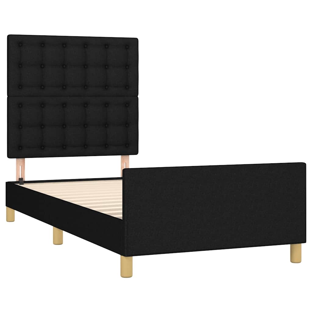 Okvir za krevet bez madraca crni 100x200 cm od tkanine