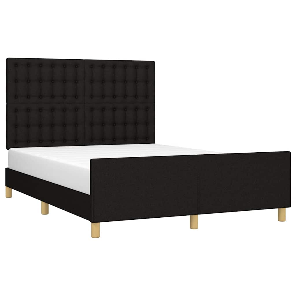 Okvir za krevet bez madraca crni 140 x 190 cm od tkanine