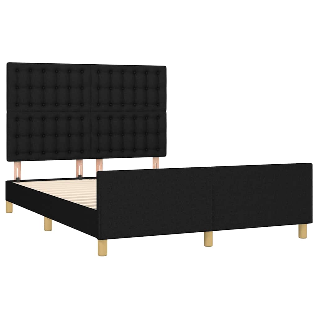Okvir za krevet bez madraca crni 140 x 190 cm od tkanine