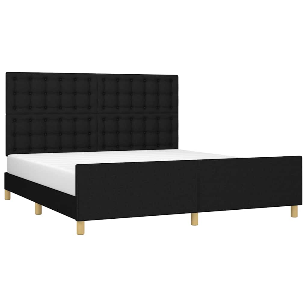 Okvir za krevet bez madraca crni 160x200 cm od tkanine
