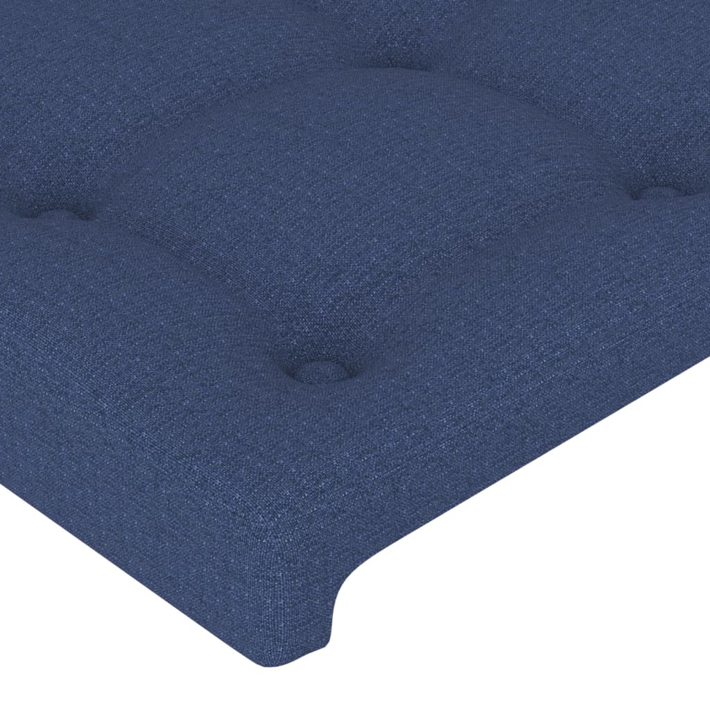 Okvir za krevet s uzglavljem plavi 180 x 200 cm od tkanine