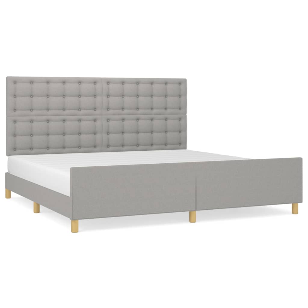 Okvir za krevet bez madraca svjetlosivi 200 x 200 cm od tkanine