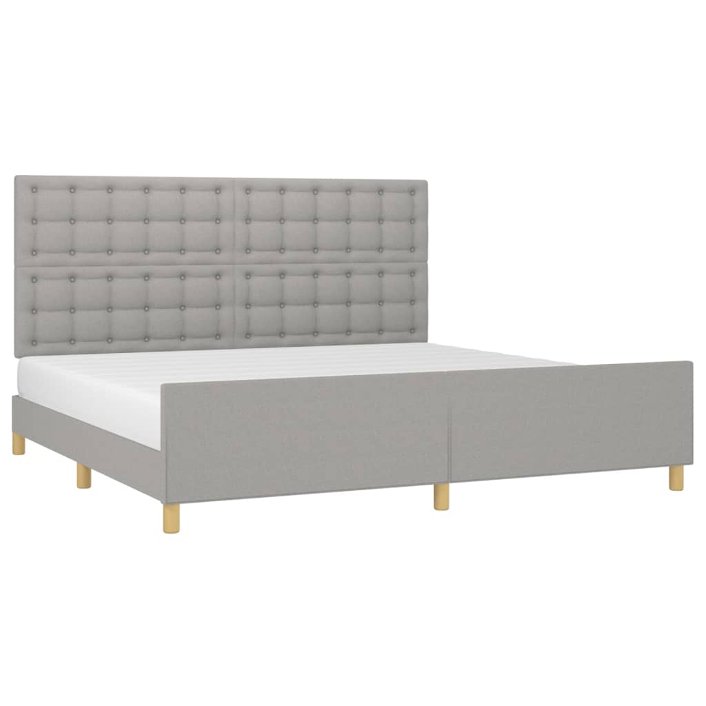 Okvir za krevet bez madraca svjetlosivi 200 x 200 cm od tkanine