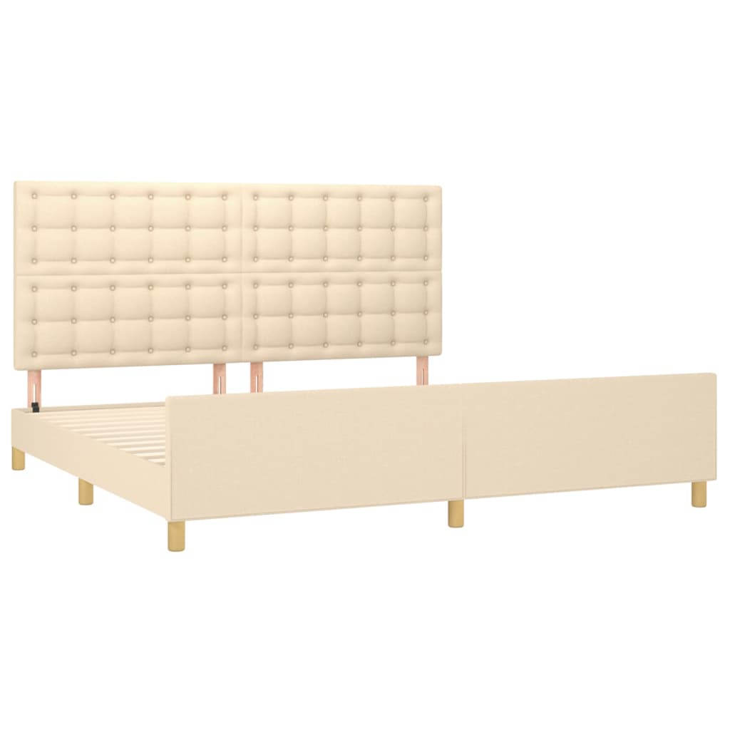 Okvir za krevet bez madraca krem 200x200 cm od tkanine