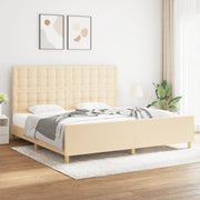 Okvir za krevet bez madraca krem 200x200 cm od tkanine