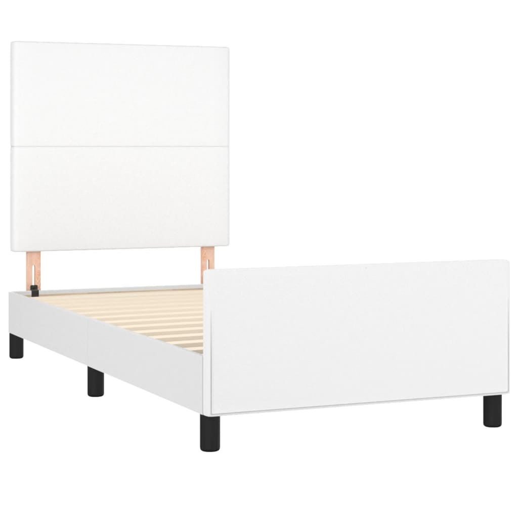 Okvir za krevet s uzglavljem bijeli 80 x 200 cm od umjetne kože