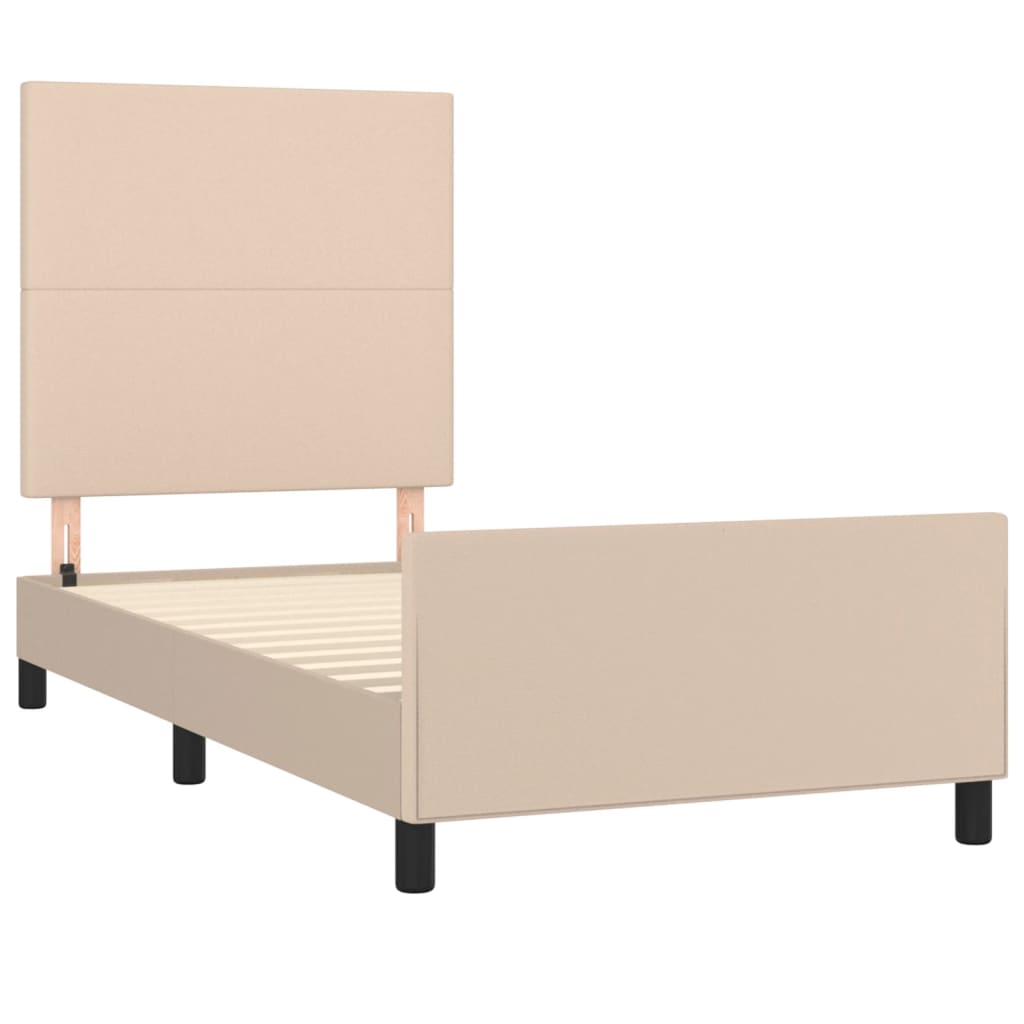 Okvir za krevet s uzglavljem cappuccino 90x190 cm umjetna koža