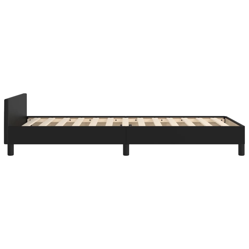 Okvir za krevet s uzglavljem crni 90x200 cm od umjetne kože