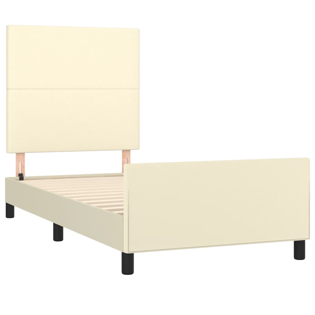 Okvir za krevet s uzglavljem krem 100x200 cm od umjetne kože