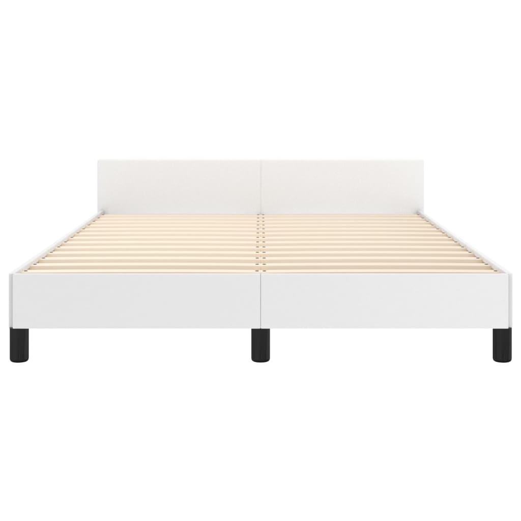 Okvir za krevet s uzglavljem bijeli 140x190 cm od umjetne kože